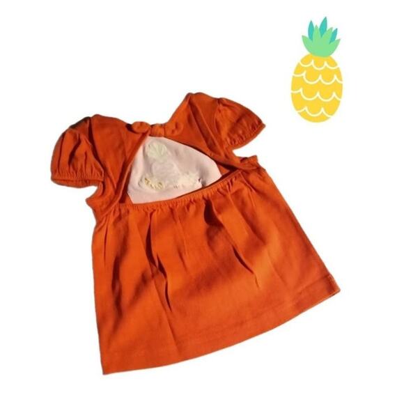 Gymboree BEACH SHACK Girls Keyhole Top Shirt Orange Size 3 Vintage New - Picture 5 of 6